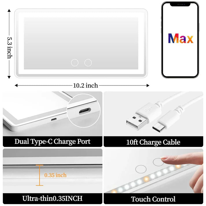 LED Car Sun Visor Vanity Mirror